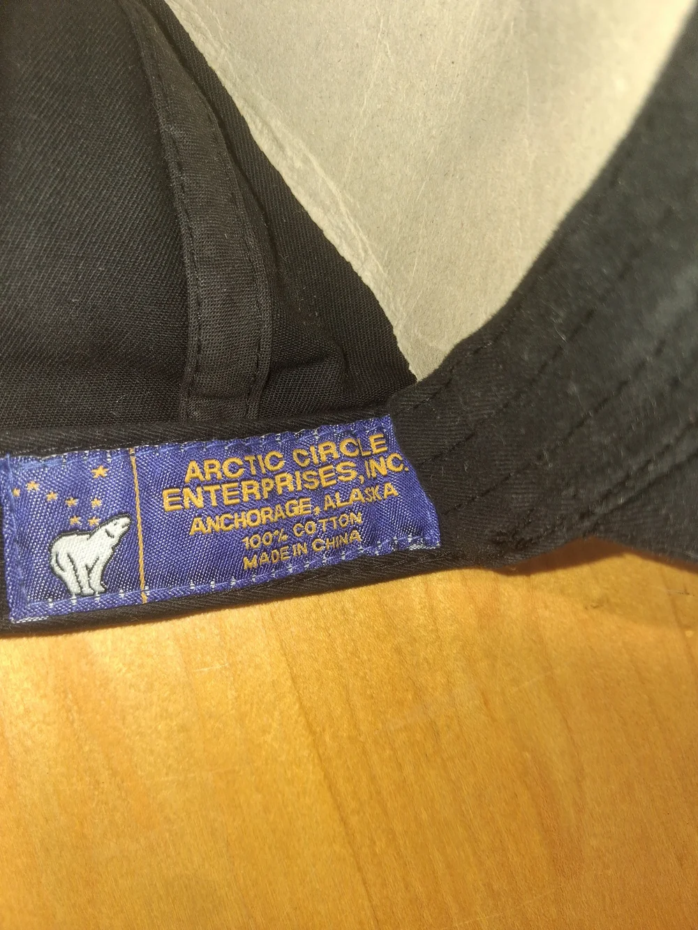 Kids Black Baseball Cap with Blue & Gray Accent